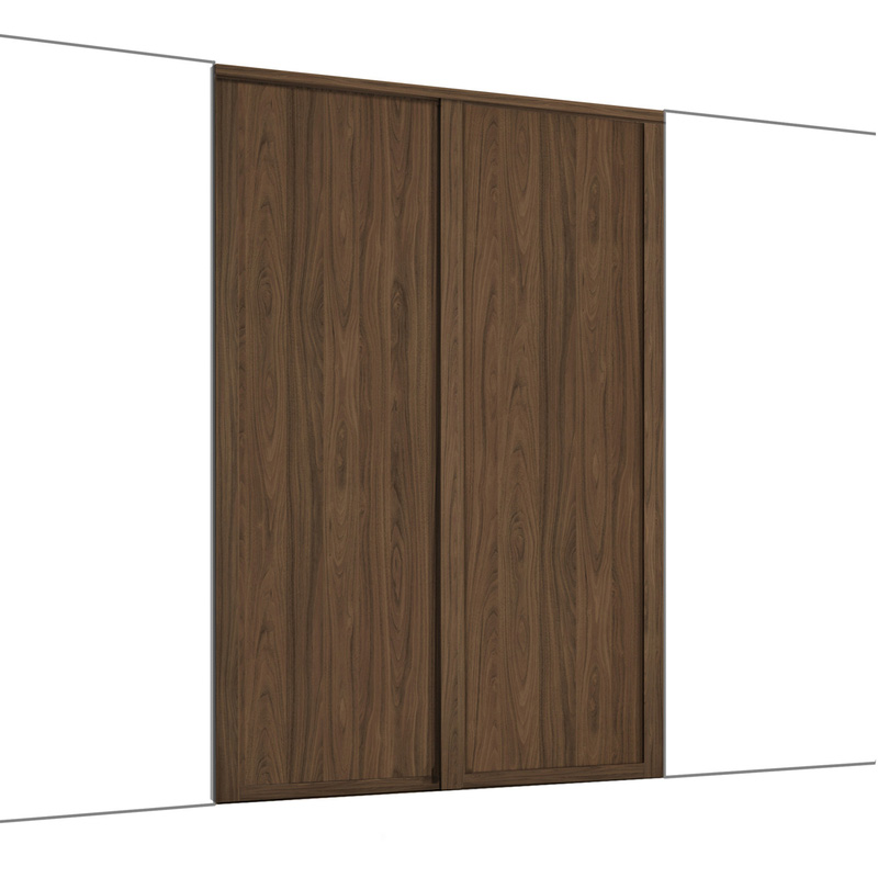 Spacepro Shaker 2 Door Sliding Wardrobe Kit Walnut 1753 x 2260mm