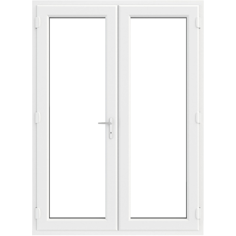 Crystal uPVC French Door Left Hand Master 1290mm x 2090mm Clear Triple Glazed White