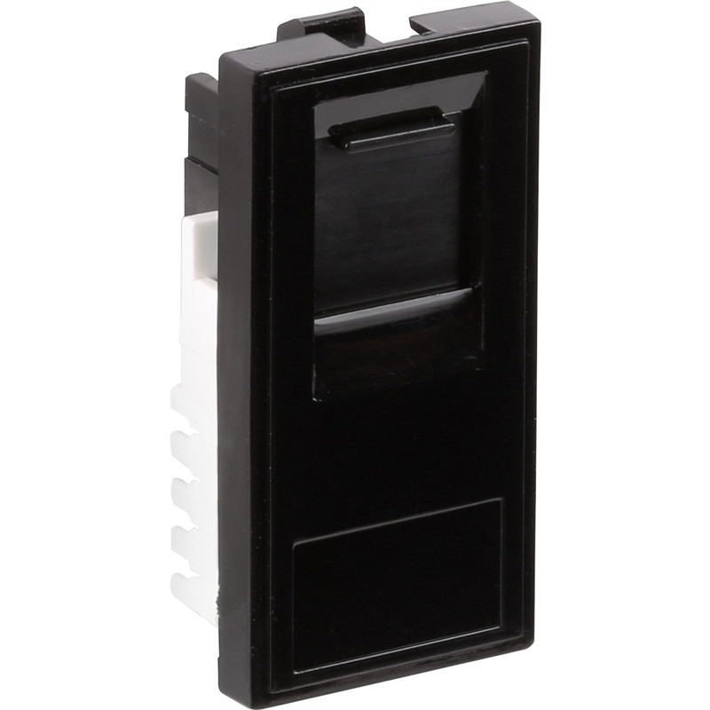Euro Module Data Outlet RJ45 CAT6 Black
