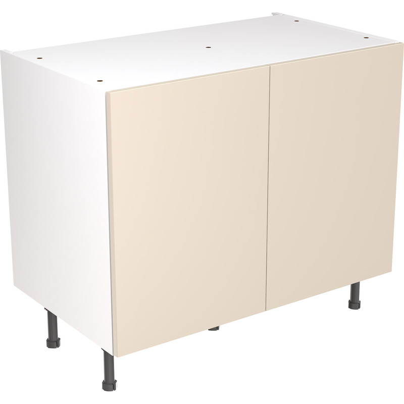 Kitchen Kit Flatpack Slab Kitchen Cabinet Base Unit Ultra Matt Cashmere 1000mm