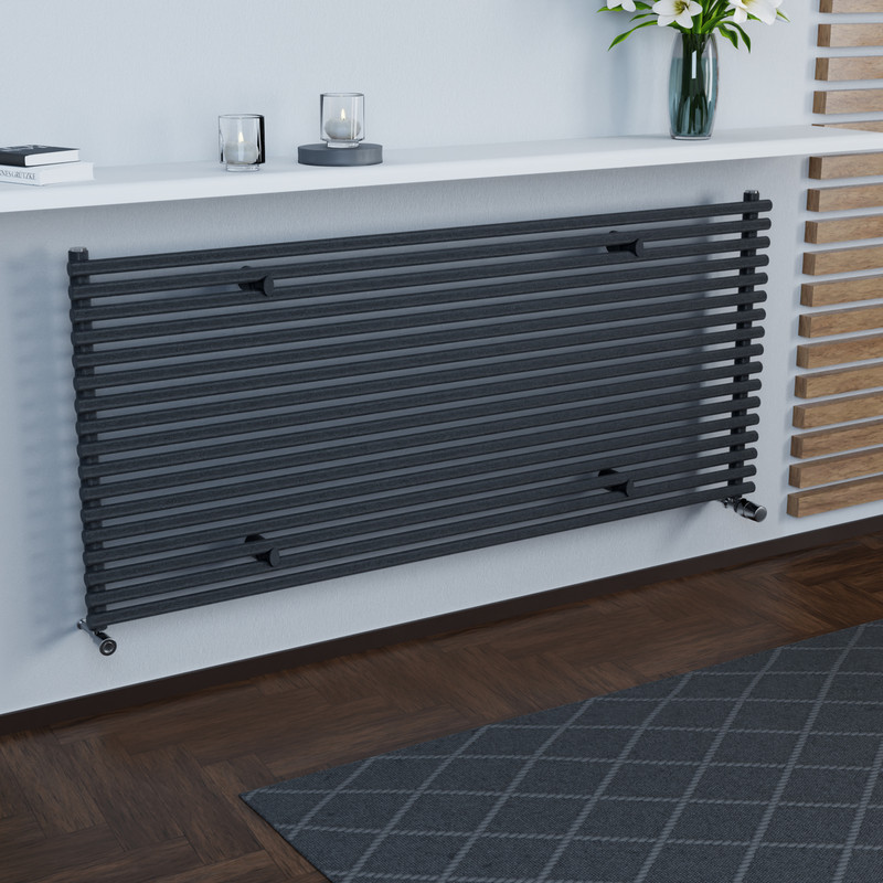 Ximax Kingston Horizontal Designer Radiator 610 x 1400mm 3286Btu Anthracite Structure