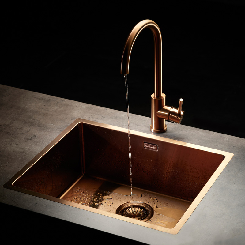 Reginox Miami Stainless Steel Kitchen Sink Single Bowl Copper
