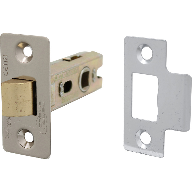 Fire Door Bolt Through Tubular Latch 63mm Nickel Plate