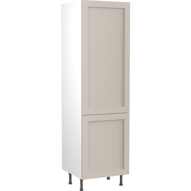 Kitchen Kit Flatpack Shaker Kitchen Cabinet Tall Fridge & Freezer 70/30 Unit Ultra Matt Light Grey 600mm