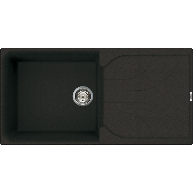 Reginox Ego Reversible Composite Kitchen Sink & Drainer Single Bowl Black