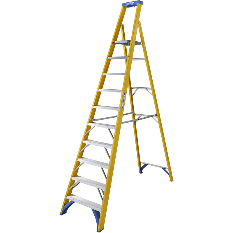 Werner Fibreglass Platform Stepladder 10 Tread