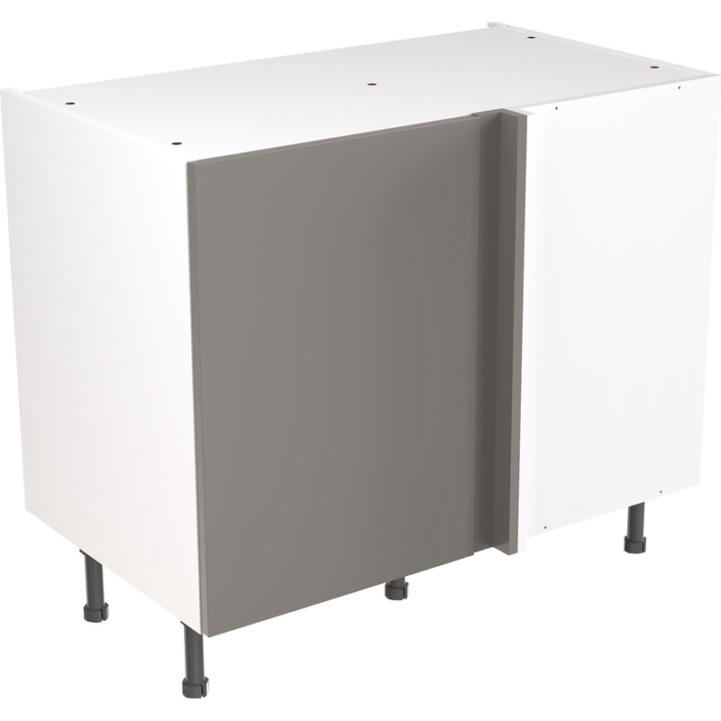 Kitchen Kit Flatpack Slab Kitchen Cabinet Base Blind Corner Unit Super Gloss Dust Grey 1000mm