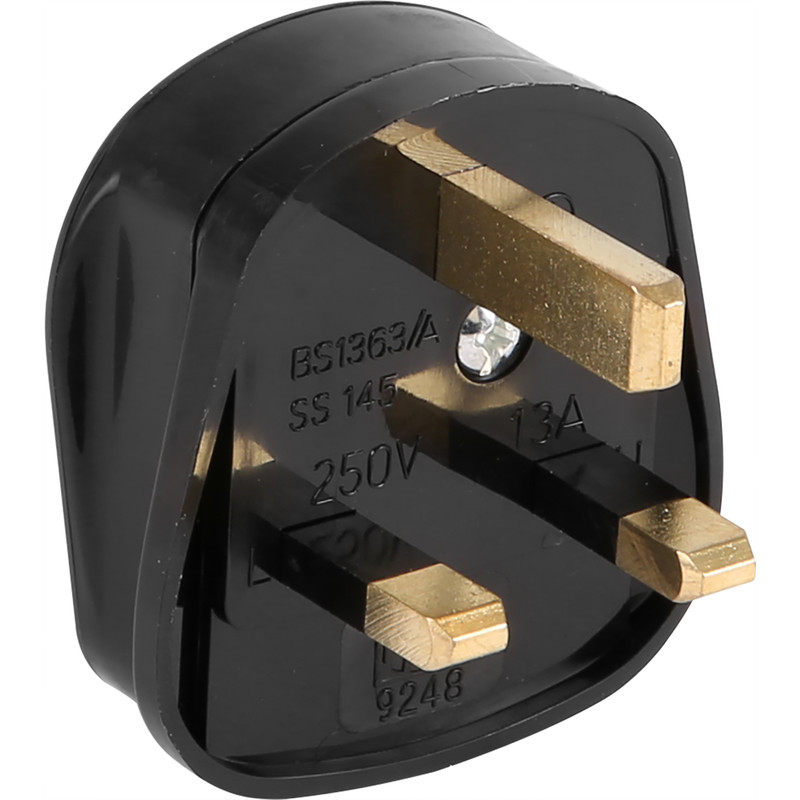 Fused 3 Pin Tough Plug 13A Black
