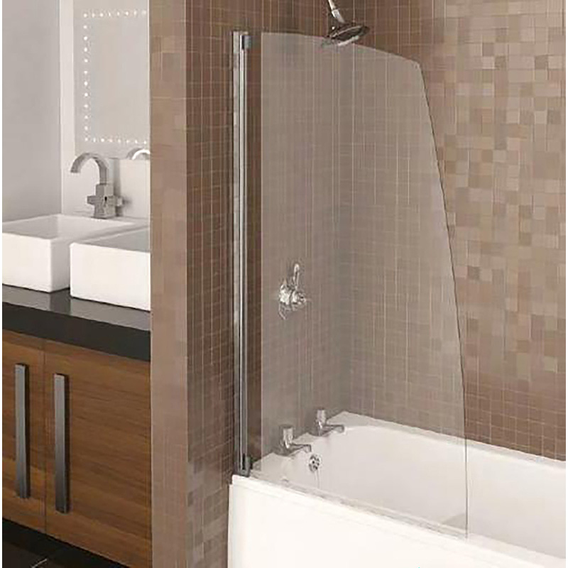Aqualux Sail Bath Screen Silver Frame 770x1375mm