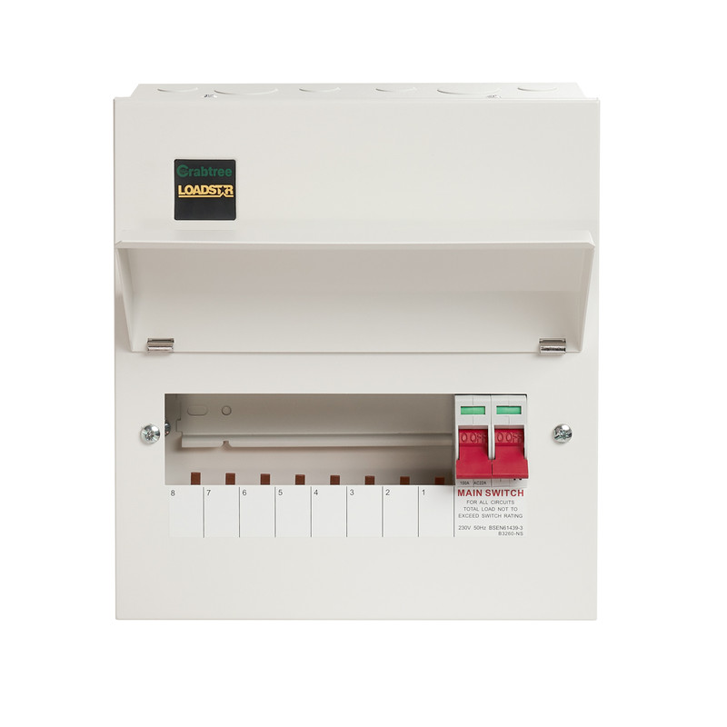Crabtree Loadstar Metal 100A Consumer Unit 8 Way