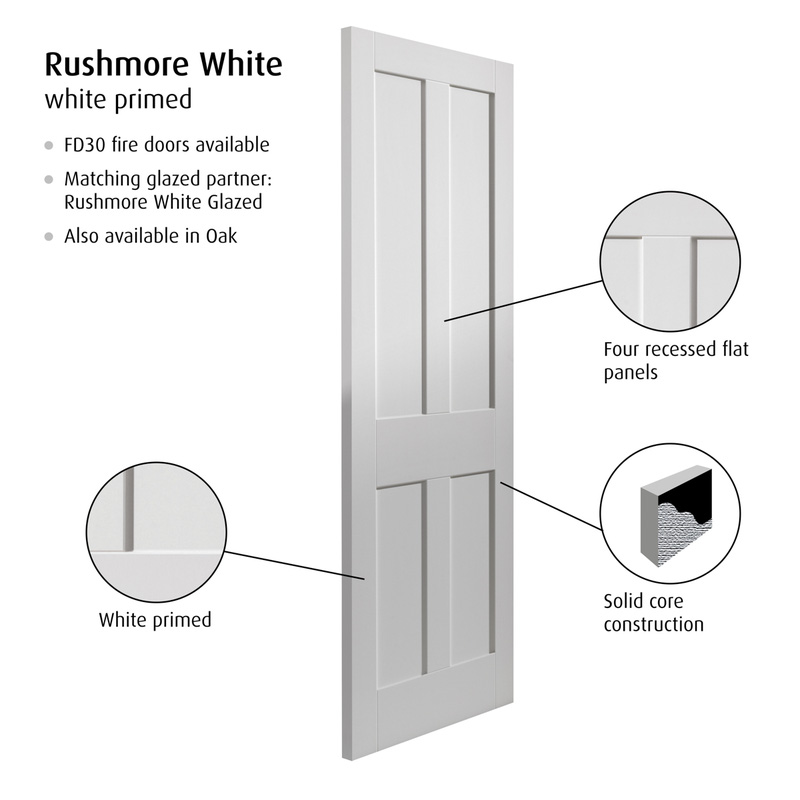 Rushmore White Internal Door Primed 33 x 1981 x 686mm
