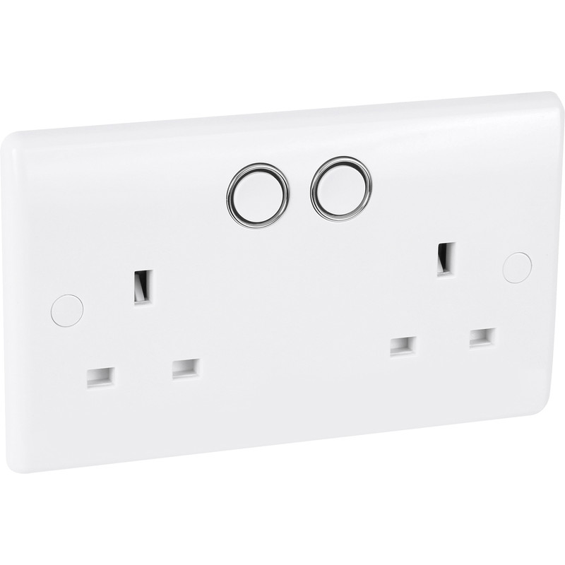 BG 13A Low Profile Smart Control Switched Socket 2 Gang