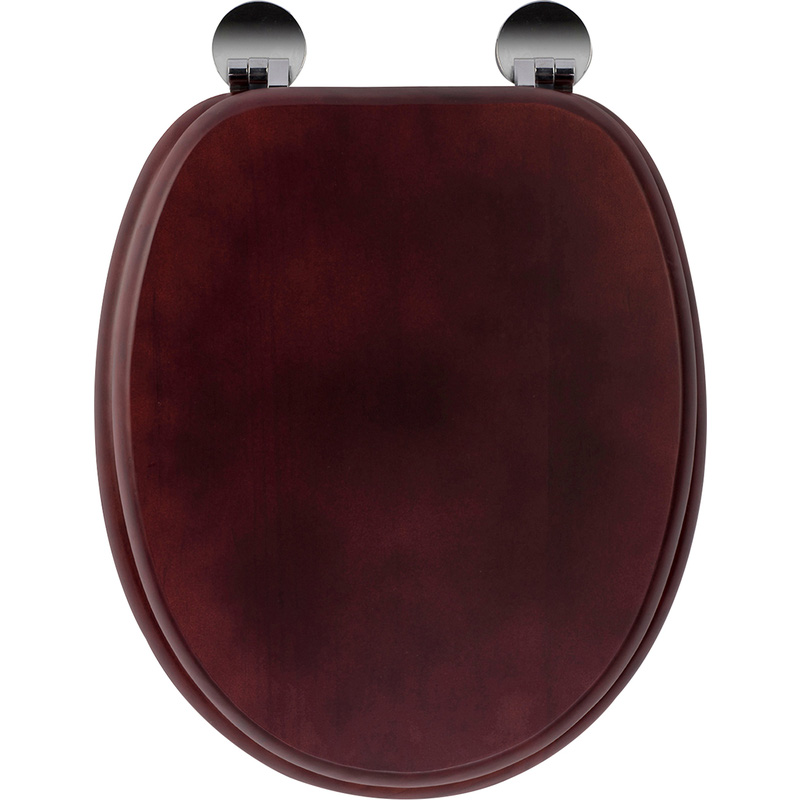 Croydex Davos Toilet Seat Mahogany Effect