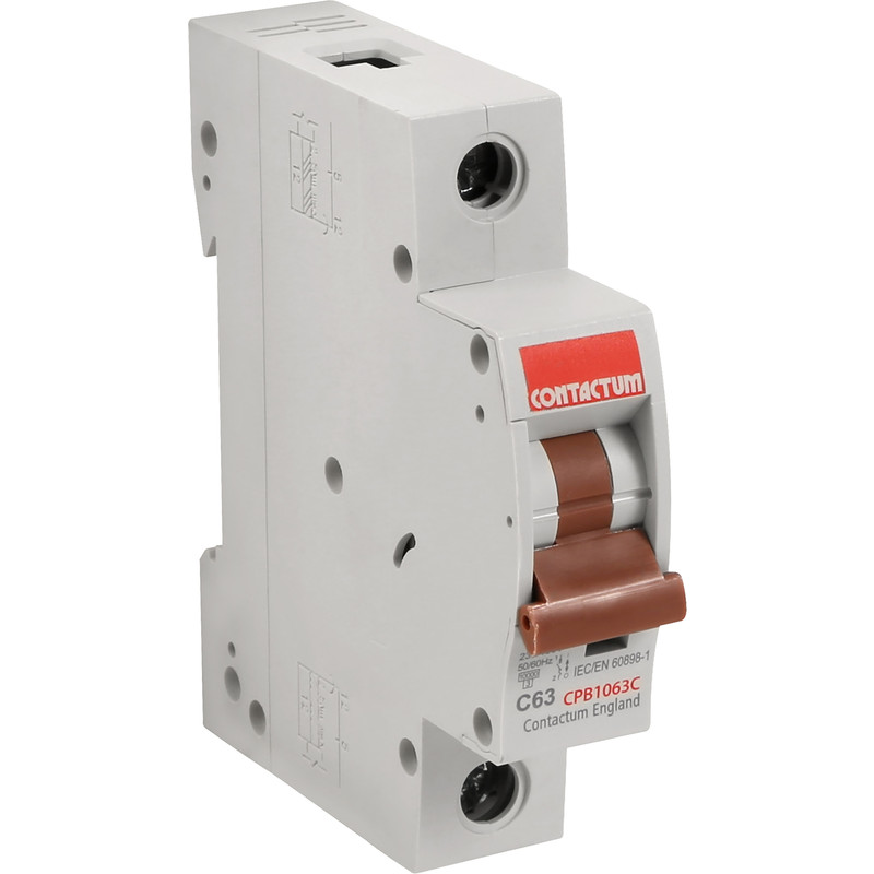 Contactum Single Pole C Curve MCB 63A 10kA SP