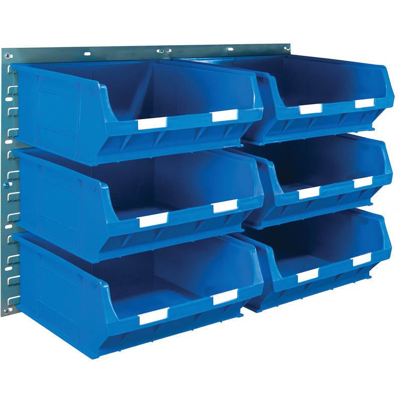 Barton Steel Louvre Panel with Blue Bins 641 x 457mm with TC6 Blue Bins