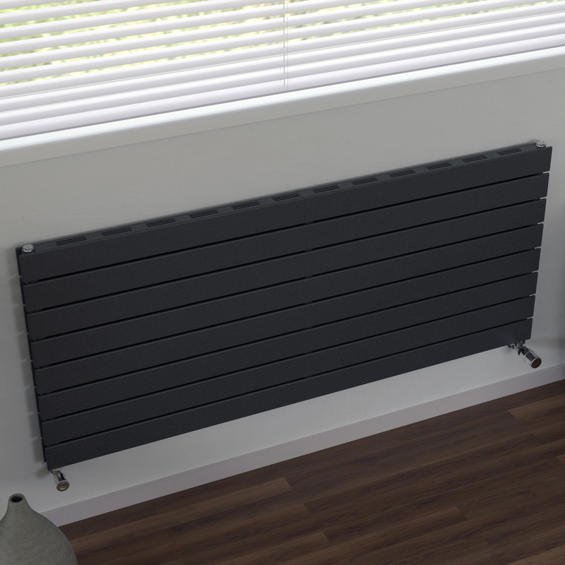 Ximax Oxford Slim Duo Horizontal Designer Radiator 595 x 1400mm 4382Btu Anthracite