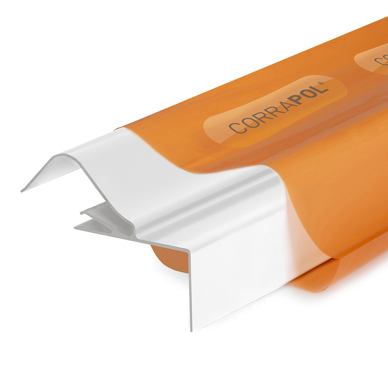 Corrapol Rigid Rock n Lock Side Flashing White 3m