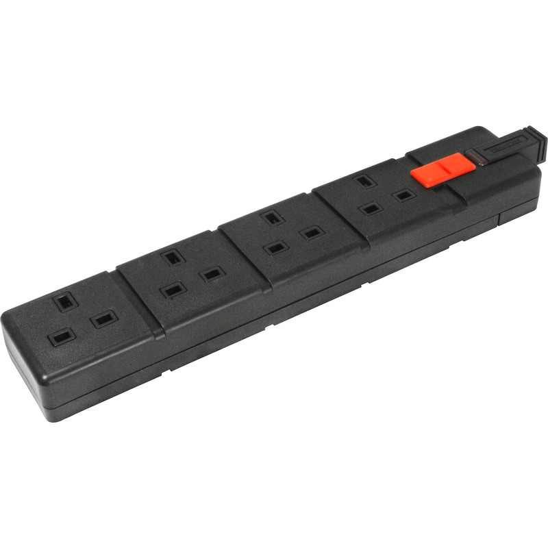 Extension Socket 4 Gang Black