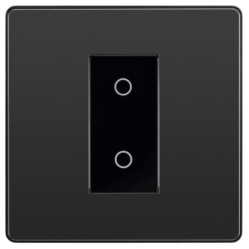BG Evolve Black Chrome (Black Ins) 200W Single Touch Dimmer Switch, 2-Way Secondary