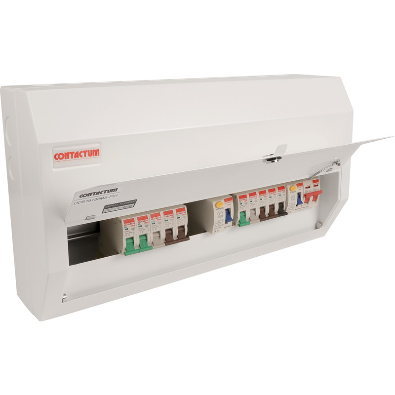 Contactum High Integrity Dual Type A RCD + 10 MCBs Consumer Unit 16 Way