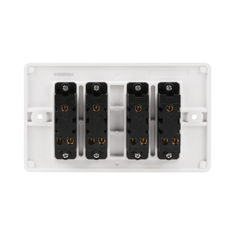 Wessex White 10A Switch 4 Gang 2 Way