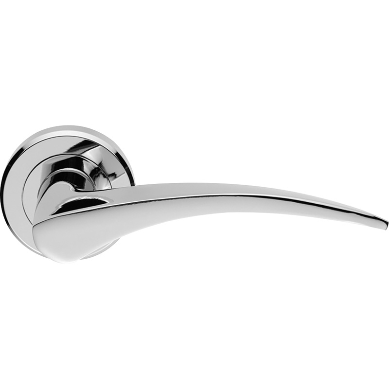 Serozzetta Olivier Lever on Rose Door Handles Polished Chrome