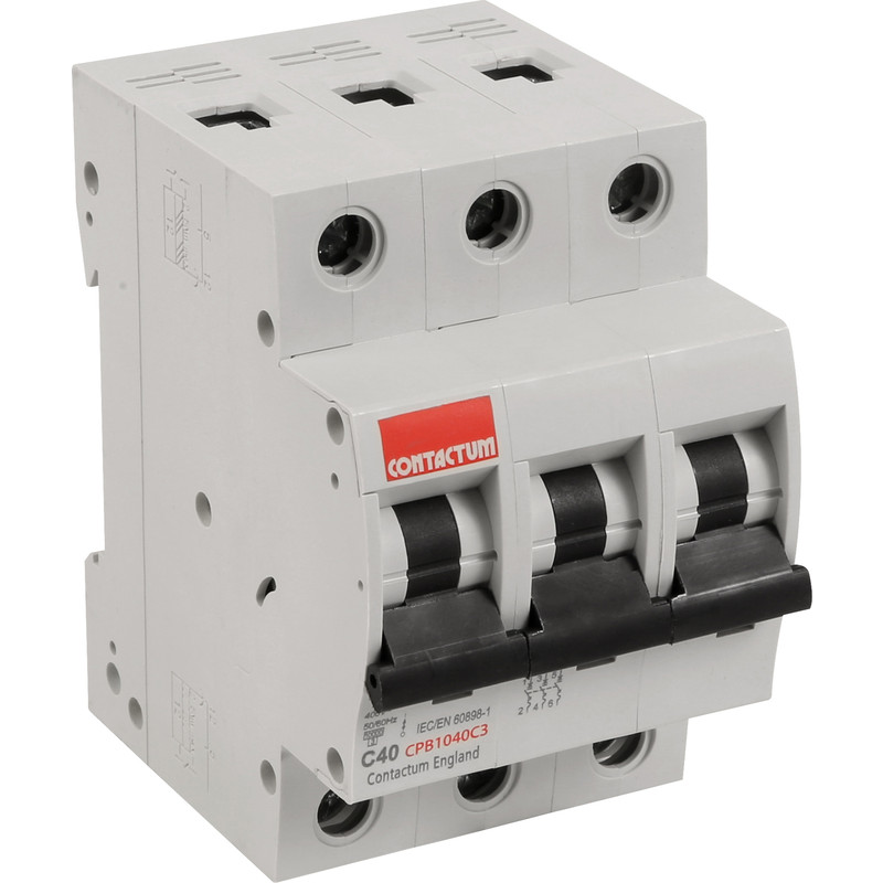 Contactum Triple Pole C Curve MCB 40A 10kA TP