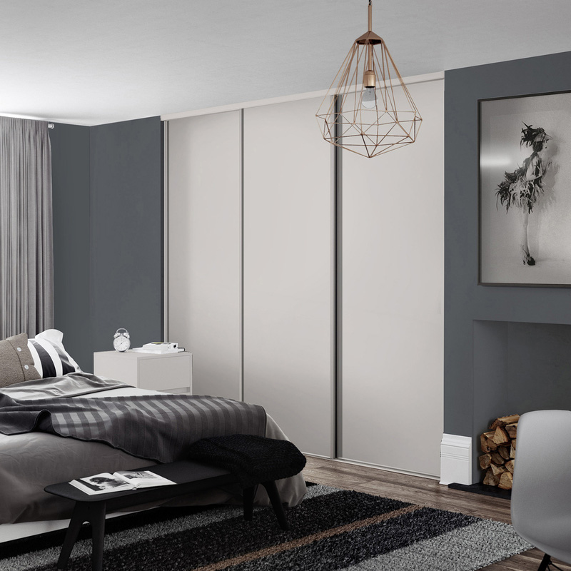 Spacepro Classic 3 Door Sliding Wardrobe Kit Cashmere 2672 x 2260mm