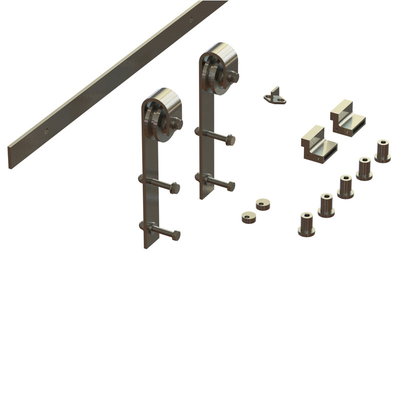 Coburn Flat Track 100 Straight Hanger System One Door 1000mm - Stainless Steel Finish