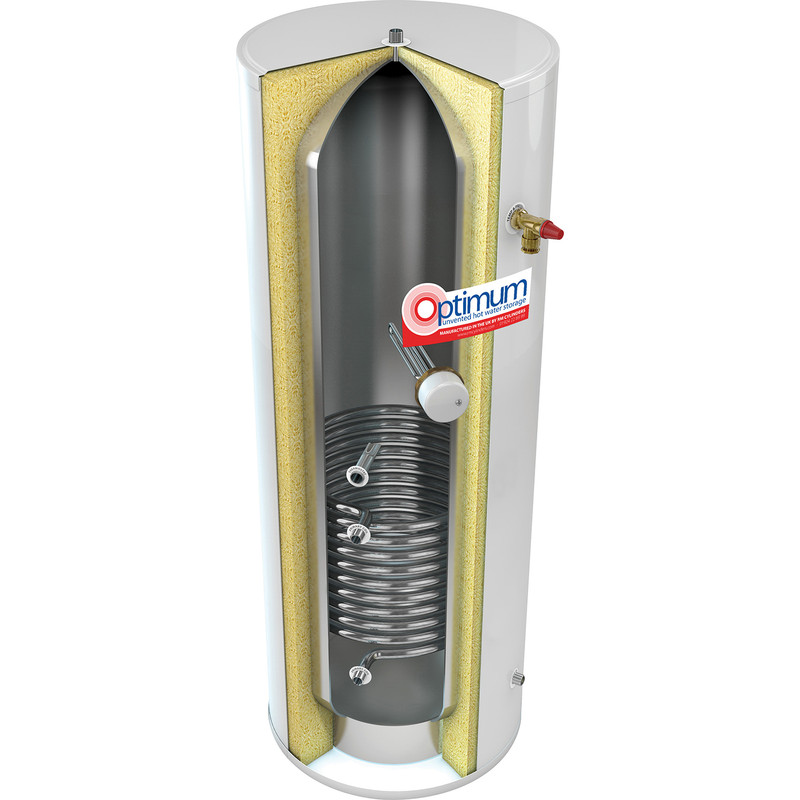 RM Optimum Stainless Steel Indirect Unvented Hot Water Cylinder 900 x 545 120L