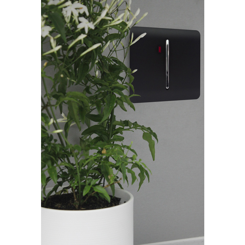 Trendiswitch Matt Black 20 Amp Switch with Neon 1 Gang