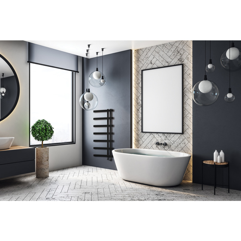 Towelrads Horton Towel Radiator Black 1200 x 500mm 1352Btu