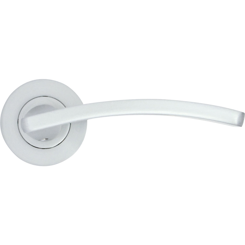 Stanza Toledo on Rose Door Handles Satin Chrome