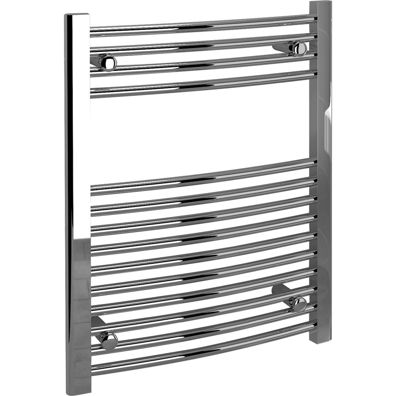 Kudox Chrome Curved Ladder Towel Radiator 750 x 600mm 887Btuv
