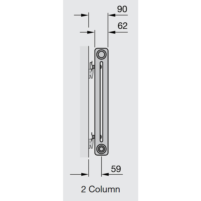 Arlberg 2 Column Horizontal Radiator 600 x 992mm 3255Btu White
