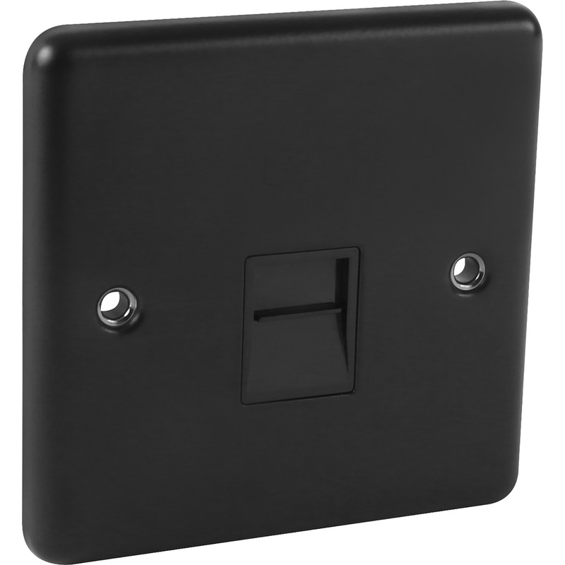 Wessex Matt Black Telephone Socket Slave