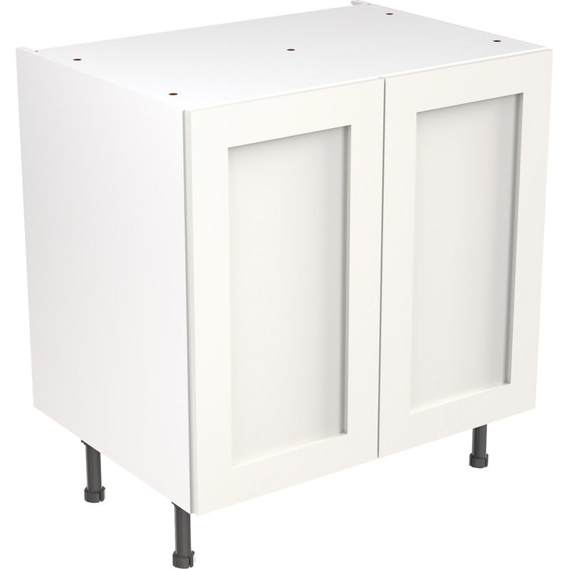 Kitchen Kit Flatpack Shaker Kitchen Cabinet Base Unit Ultra Matt White 800mm