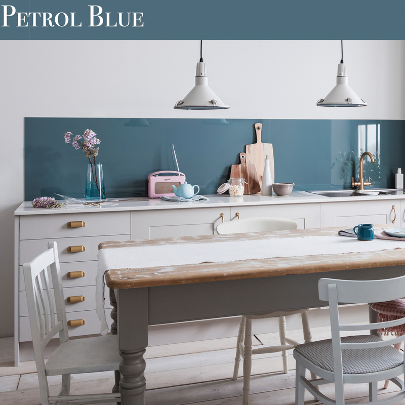 AluSplash Double-Sided Splashback 800 x 600mm Petrol Blue / Warm Grey