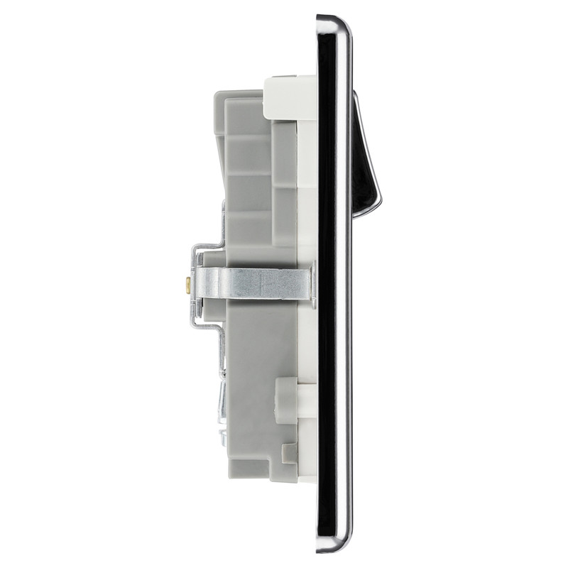 BG Polished Chrome USB 13A Switched Socket 2 Gang + 2 USB (3.1A)
