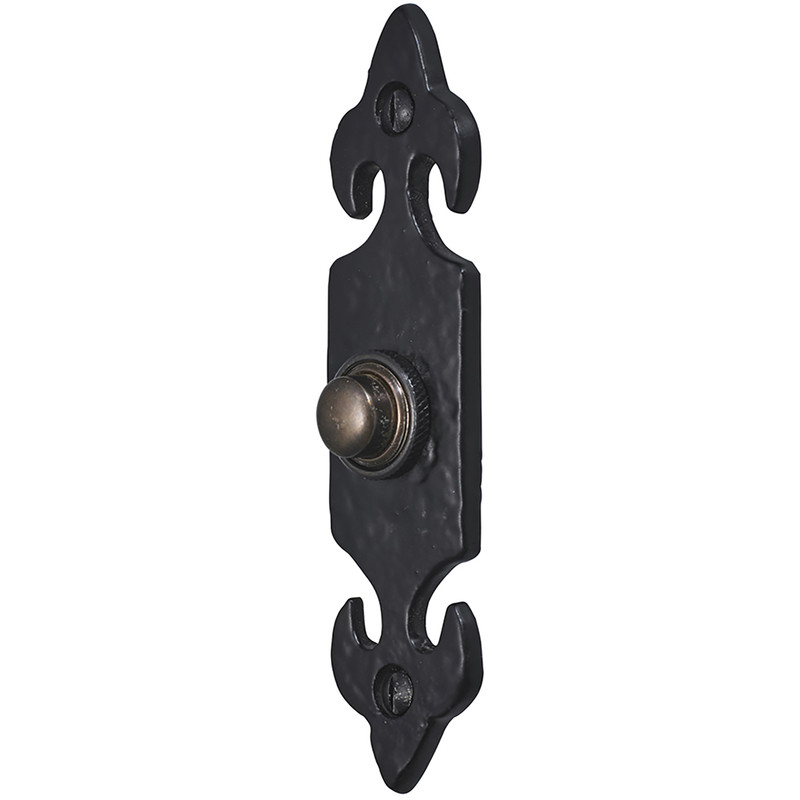 Old Hill Ironworks Door Bell Push 120mm x 30mm Fleur De Lys
