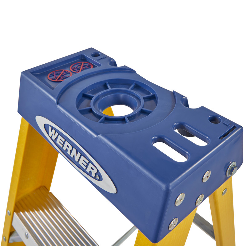 Werner Fibreglass Swingback Step Ladder 4 Tread SWH 2.04m