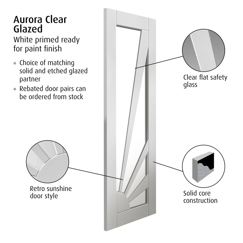 Aurora Glazed White Internal Door 35 x 1981 x 610mm