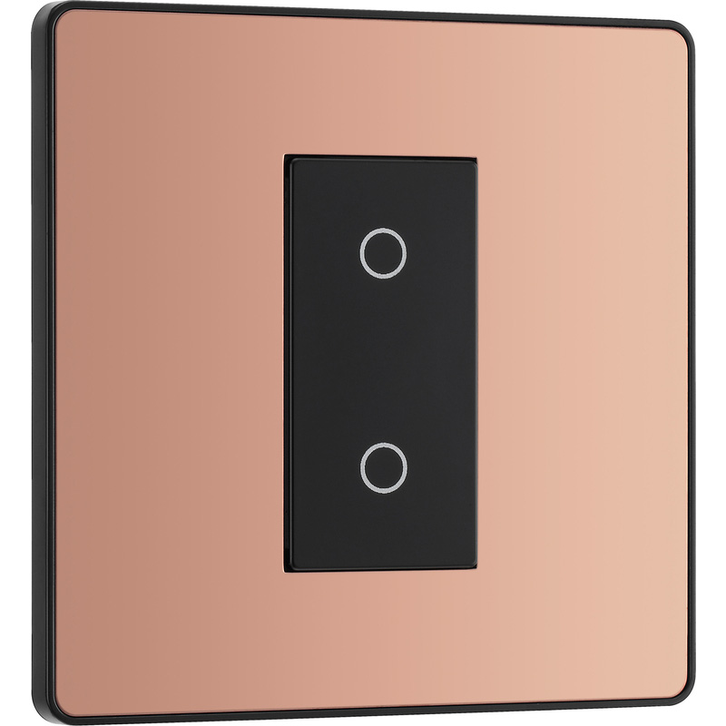 BG Evolve Polished Copper (Black Ins) 200W Single Touch Dimmer Switch, 2-Way Secondary