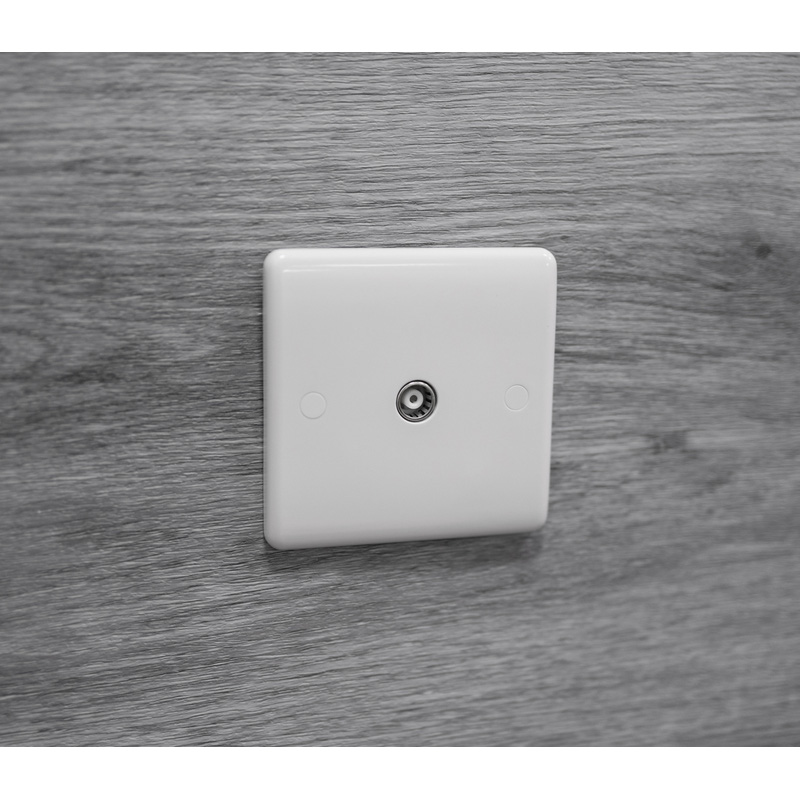 Wessex White Coaxial Outlet 1 Gang