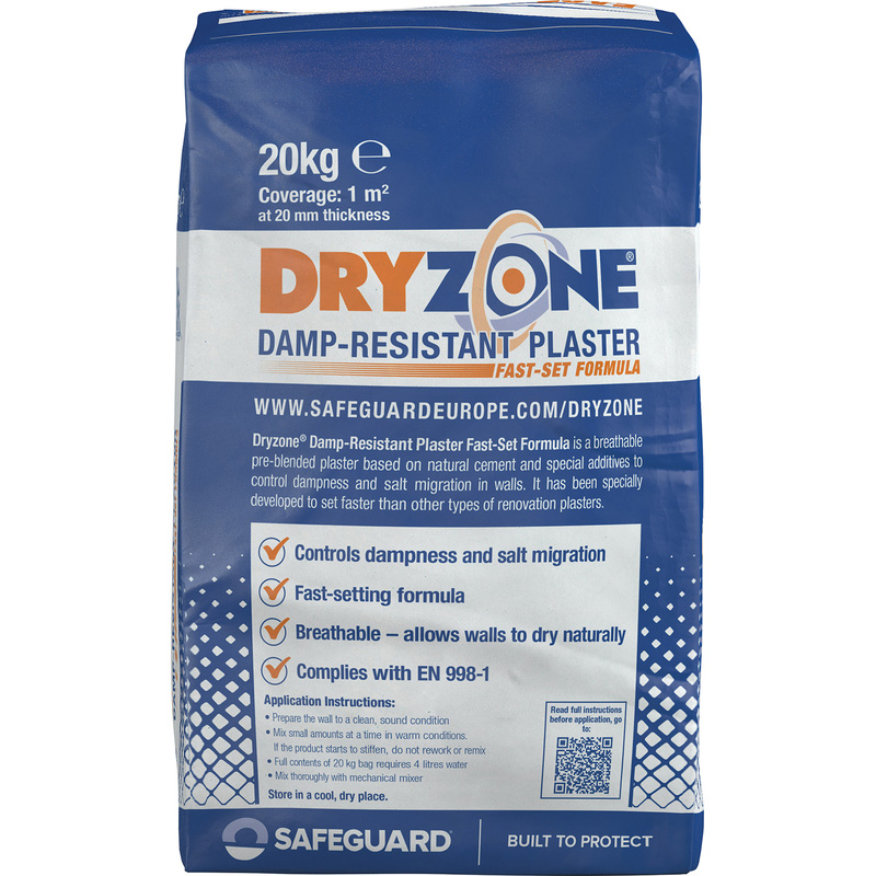 Dryzone Fast Set Renovation Plaster 20kg Grey