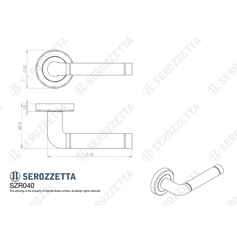Serozzetta Quaranta Lever On Round Rose Polished & Satin Nickel
