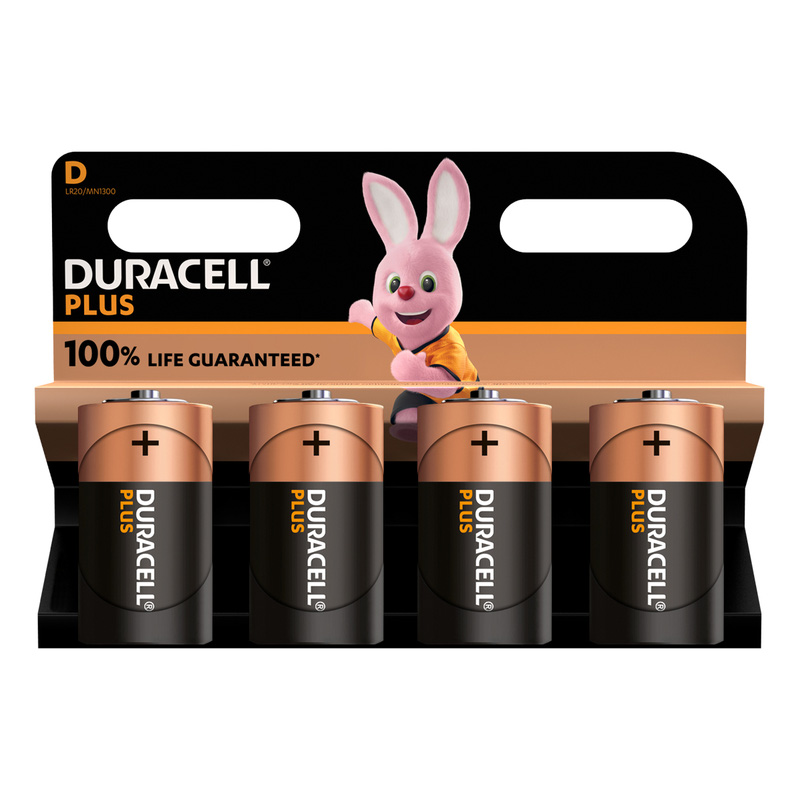 Duracell +100% Plus Power Batteries D