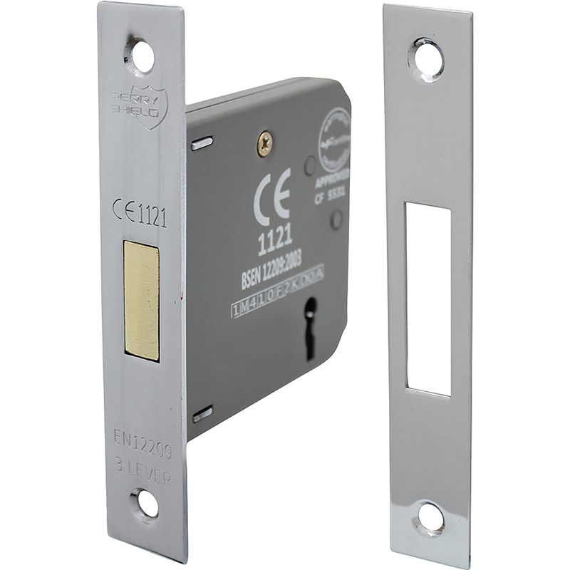 3 Lever Mortice Deadlock 75mm Nickel Plate