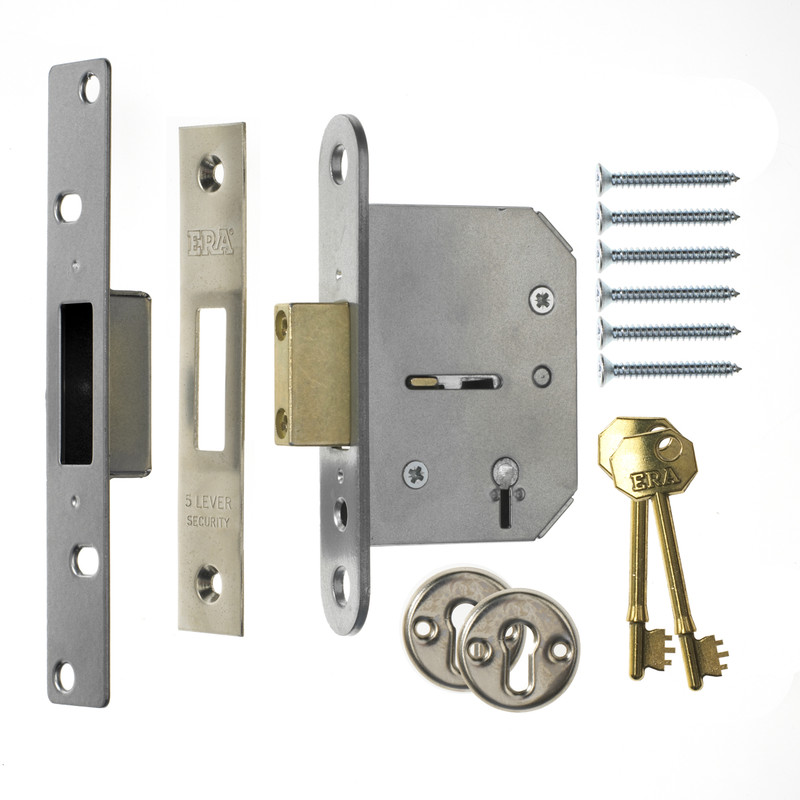 Viscount 5 Lever Mortice Deadlock 76mm Satin Chrome