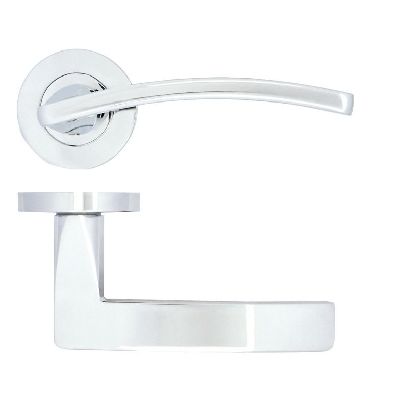 Stanza Toledo on Rose Door Handles Polished Chrome